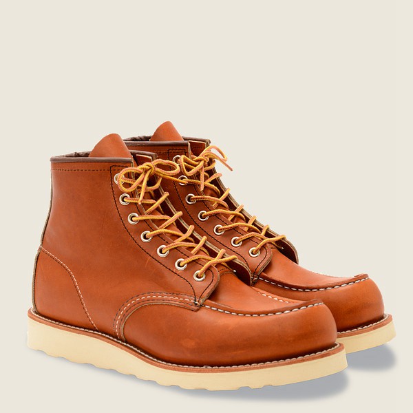 Red Wing Heritage Boots Brown - Red Wing Mens Classic Moc – 6-inch Legacy Leather - NVZYF-5641